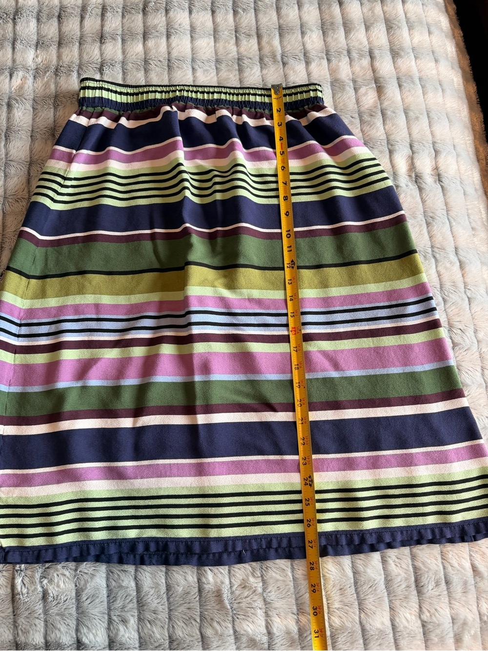 LOFT Multicolor Stripe Skirt MEDIUM Midi Length